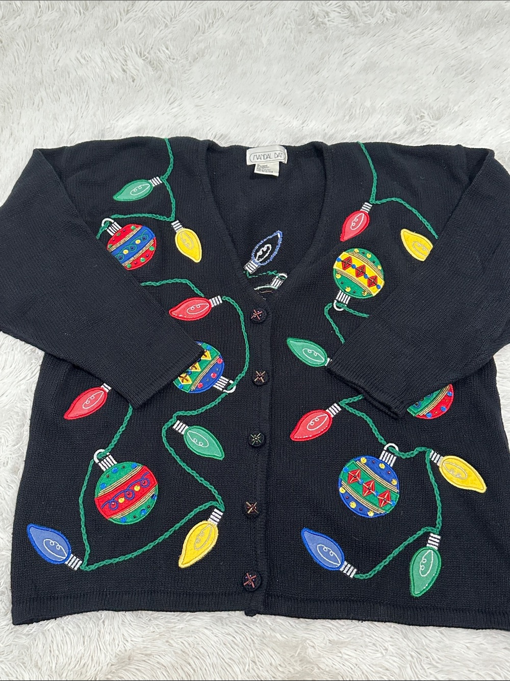 🥕 Vintage Mandal Christmas Cardigan Sweater